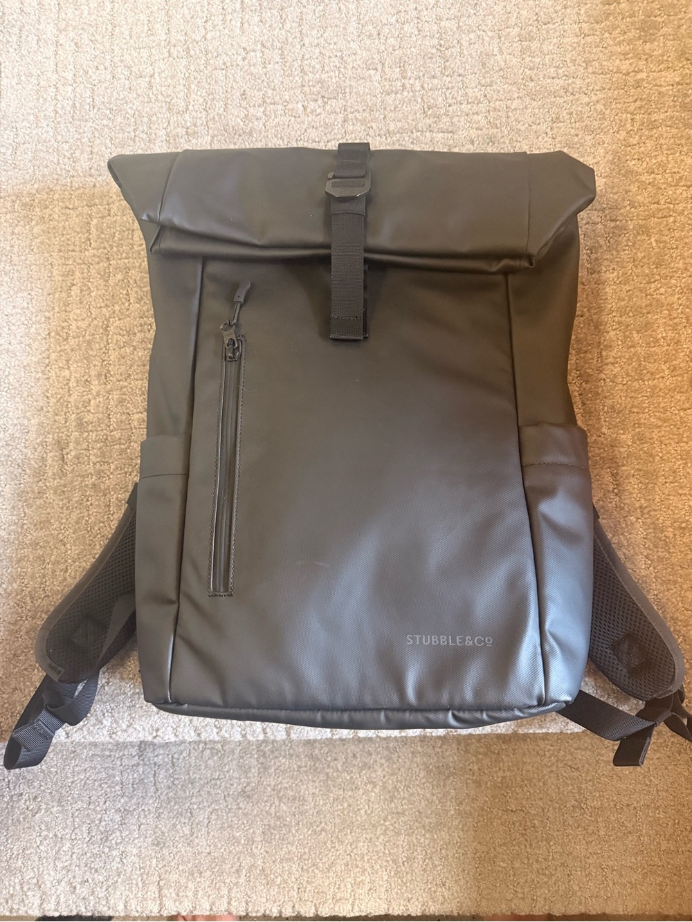 Stubble & Co The Roll Top Backpack 20L - All Black (Like New!)